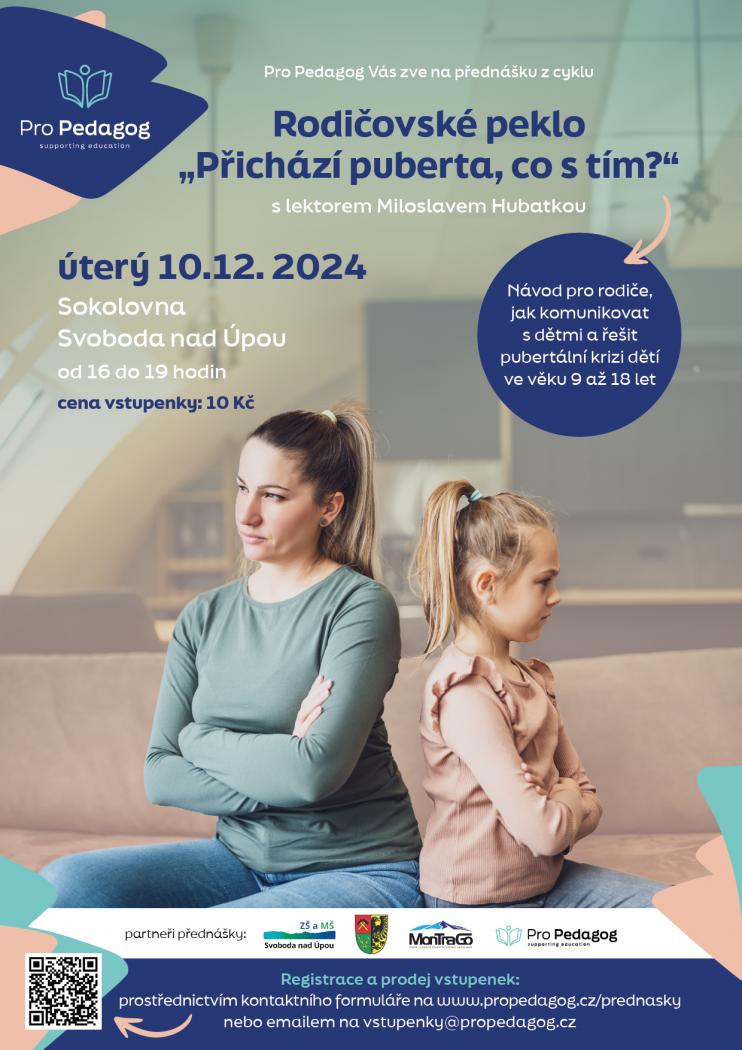 Přednáška z Cyklu Rodičovské peklo “Přichází puberta, co s tím?