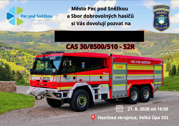 Slavnostní předání nového hasičského vozu ve Velké Úpě