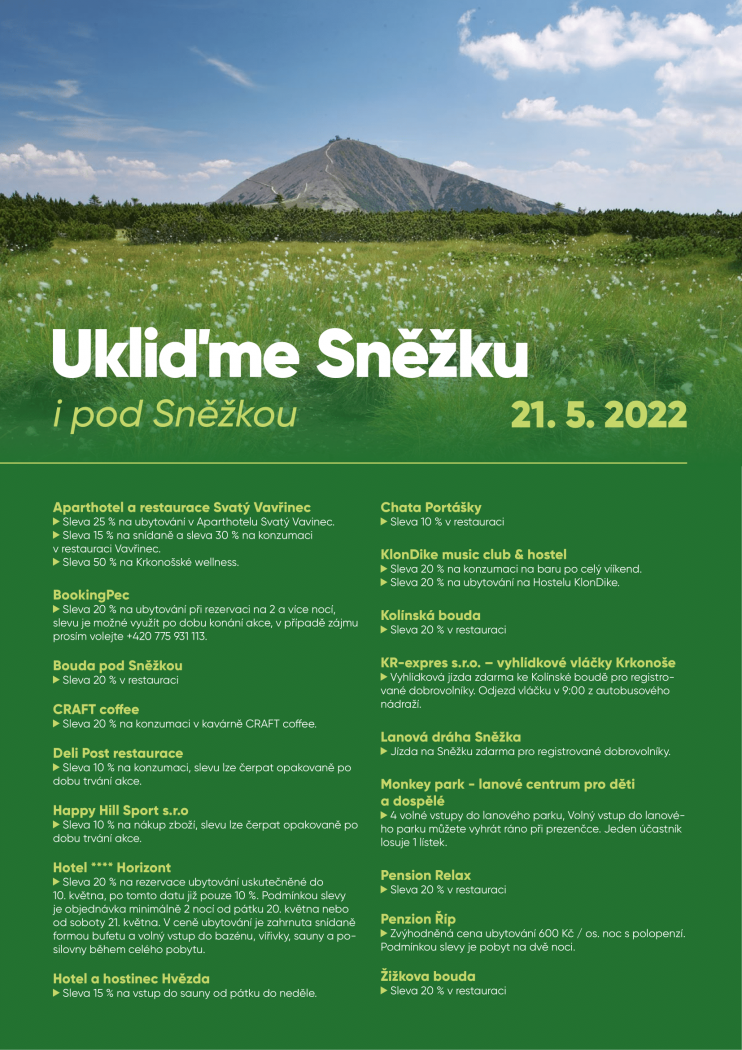 Ukliďme Sněžku i pod Sněžkou - jaro 2022